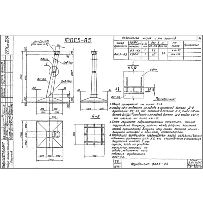 Чертеж. Фундамент анкерной опоры ФПС5-А5-48, серия 3.407-115